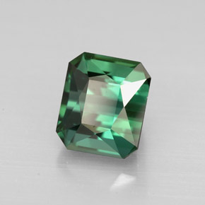 Turmalina verde natural de 1,99 ct, corte esmeralda, VVS