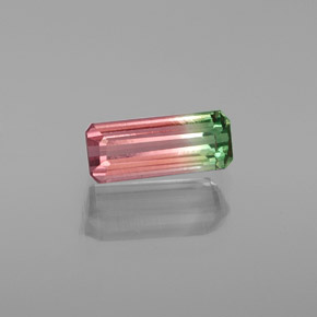 Turmalina multicolor natural de 1,42 ct, corte esmeralda, VVS-VS