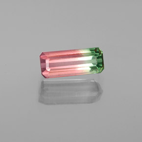 Turmalina multicolor natural de 1,42 ct, corte esmeralda, VVS-VS