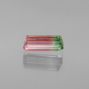 Turmalina multicolor natural de 1,42 ct, corte esmeralda, VVS-VS