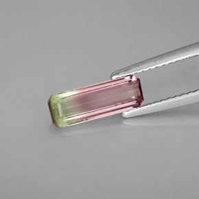 Turmalina multicolor natural de 1,17 ct, corte esmeralda, VS