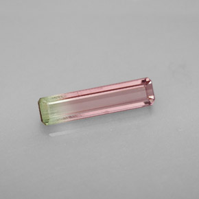 Turmalina multicolor natural de 1,60 ct, corte esmeralda, VS