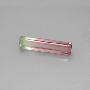 Turmalina multicolor natural de 1,60 ct, corte esmeralda, VS