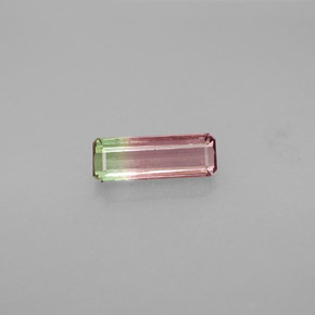 Turmalina multicolor natural de 0,96 ct, corte esmeralda, VS