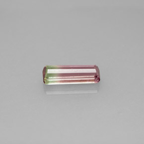 Turmalina multicolor natural de 0,96 ct, corte esmeralda, VS