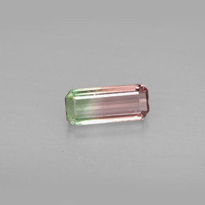 Turmalina multicolor natural de 0,98 ct, corte esmeralda, VVS-VS