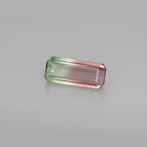 Turmalina multicolor natural de 0,98 ct, corte esmeralda, VVS-VS