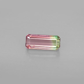 Turmalina multicolor natural de 1,03 ct, corte esmeralda, VVS-VS