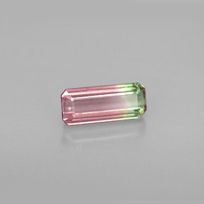 Turmalina multicolor natural de 1,03 ct, corte esmeralda, VVS-VS