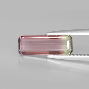 Turmalina multicolor natural de 1,69 ct, corte esmeralda, VVS-VS