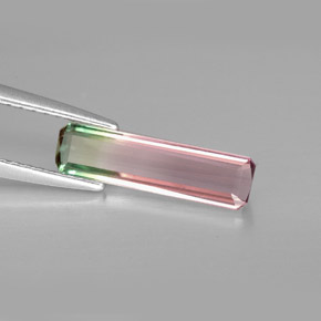 Turmalina multicolor natural de 1,10 ct, corte esmeralda, VVS-VS