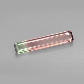 Turmalina multicolor natural de 1,19 ct, corte esmeralda, VVS-VS