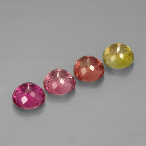 Gemas de turmalina multicolor natural de  ct, corte redondo, VVS