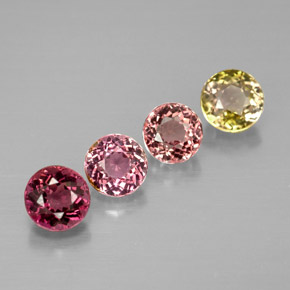 Gemas de turmalina multicolor natural de  ct, corte redondo, VVS