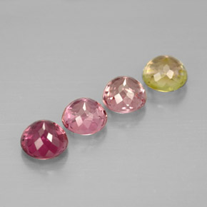 Gemas de turmalina multicolor natural de  ct, corte redondo, VVS