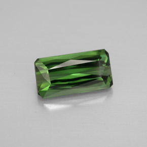 Turmalina verde natural de 1,78 ct, corte esmeralda, VVS