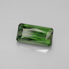 Turmalina verde natural de 1,78 ct, corte esmeralda, VVS