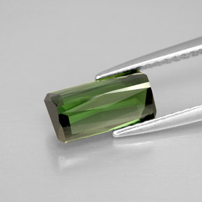 Turmalina verde natural de 1,78 ct, corte esmeralda, VVS