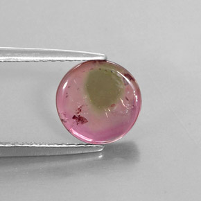 Turmalina bicolor natural de 1,55 ct, forma elegante, transparente
