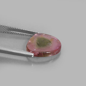 Turmalina multicolor natural de 3,49 ct, transparente, transparente / translúcido