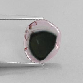 Turmalina bicolor natural de 3,22 ct, forma elegante, transparente