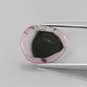 Turmalina bicolor natural de 3,22 ct, forma elegante, transparente