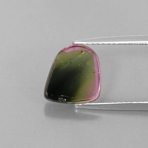 Turmalina multicolor natural de 2,24 ct, transparente, transparente / translúcido