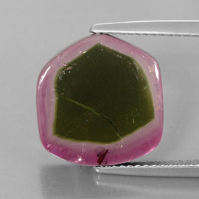 Turmalina multicolor natural de 8,46 ct, transparente, transparente / translúcido