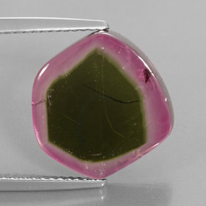 Turmalina multicolor natural de 8,46 ct, transparente, transparente / translúcido