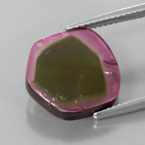 Turmalina multicolor natural de 8,46 ct, transparente, transparente / translúcido