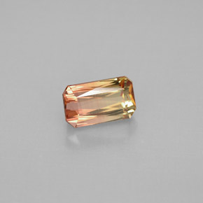 Turmalina bicolor natural de 1,17 ct, corte esmeralda, VVS