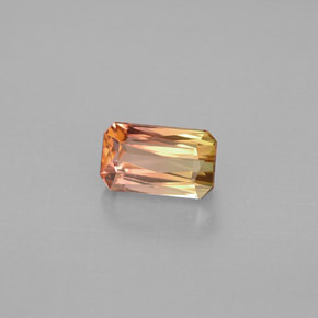 Turmalina bicolor natural de 1,17 ct, corte esmeralda, VVS