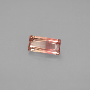 Turmalina bicolor natural de 0,79 ct, baguette, VVS