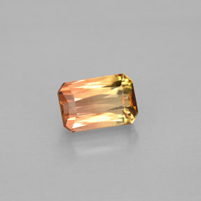 Turmalina multicolor natural de 1,59 ct, corte esmeralda, VS