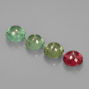 Gemas de turmalina multicolor natural de  ct, corte redondo, IF