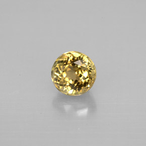 Turmalina amarillo natural de 0,90 ct, corte redondo, VVS