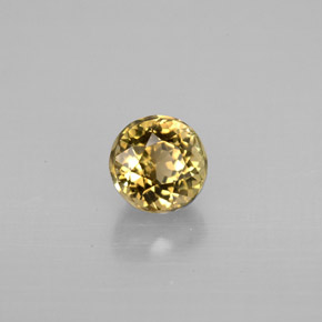 Turmalina amarillo natural de 0,90 ct, corte redondo, VVS