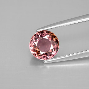 Turmalina rosa natural de 1,06 ct, corte redondo, VVS