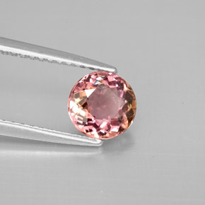 Turmalina rosa natural de 1,06 ct, corte redondo, VVS
