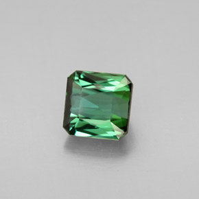 Turmalina verde natural de 1,58 ct, corte esmeralda, VVS-VS