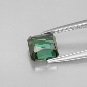 Turmalina verde natural de 1,58 ct, corte esmeralda, VVS-VS