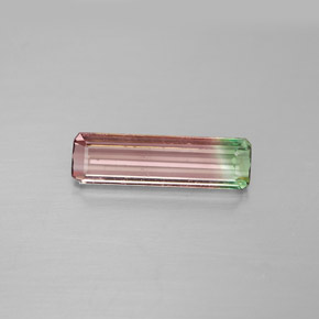 Turmalina multicolor natural de 1,68 ct, corte esmeralda, VVS-VS