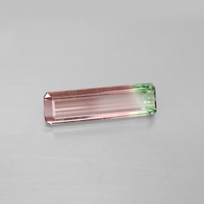 Turmalina multicolor natural de 1,68 ct, corte esmeralda, VVS-VS