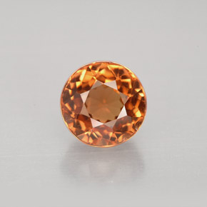 Turmalina naranja natural de 1,74 ct, corte redondo, VVS-VS
