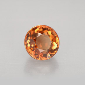 Turmalina naranja natural de 1,74 ct, corte redondo, VVS-VS