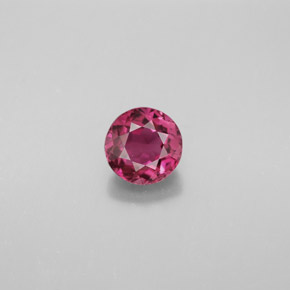 Turmalina rosa natural de 0,89 ct, corte redondo, VVS