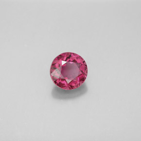 Turmalina rosa natural de 0,89 ct, corte redondo, VVS
