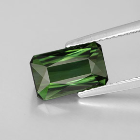Turmalina verde natural de 2,15 ct, corte esmeralda, VVS