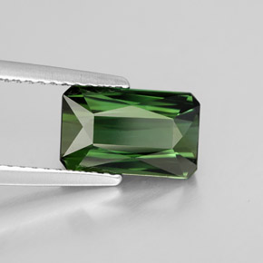 Turmalina verde natural de 2,15 ct, corte esmeralda, VVS