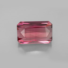 Turmalina rosa natural de 4,77 ct, corte esmeralda, VVS